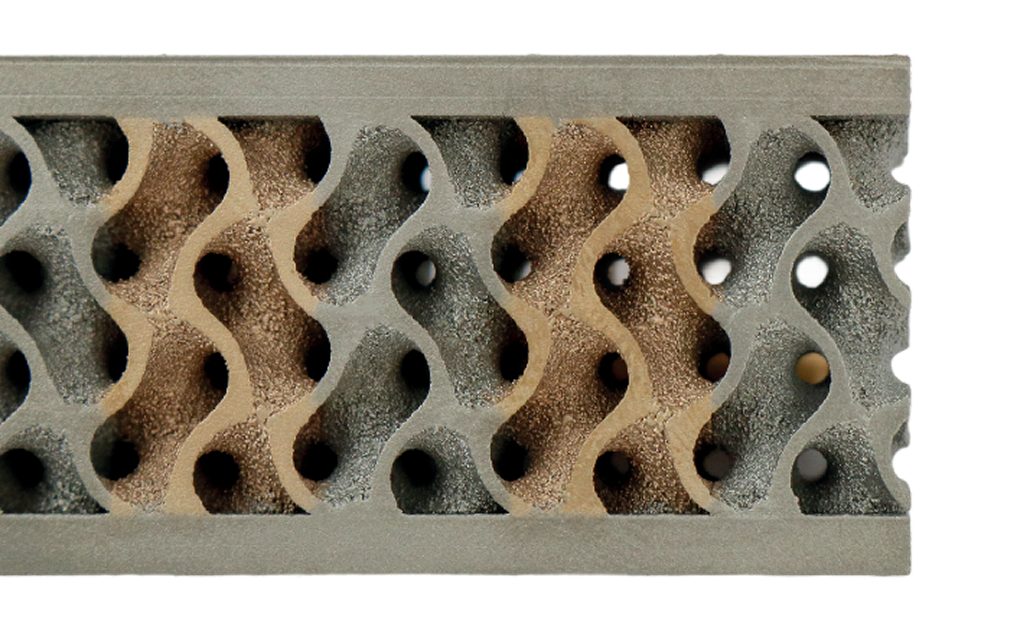 Multi Material Metal 3D Printed Wave Structure